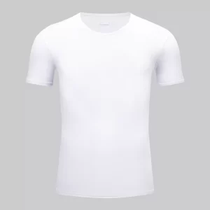 Hvid Bambus T-Shirt med Rund Hals