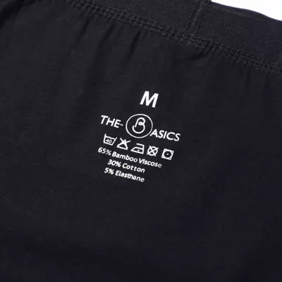 Printet carelabel i lange bambus trunks